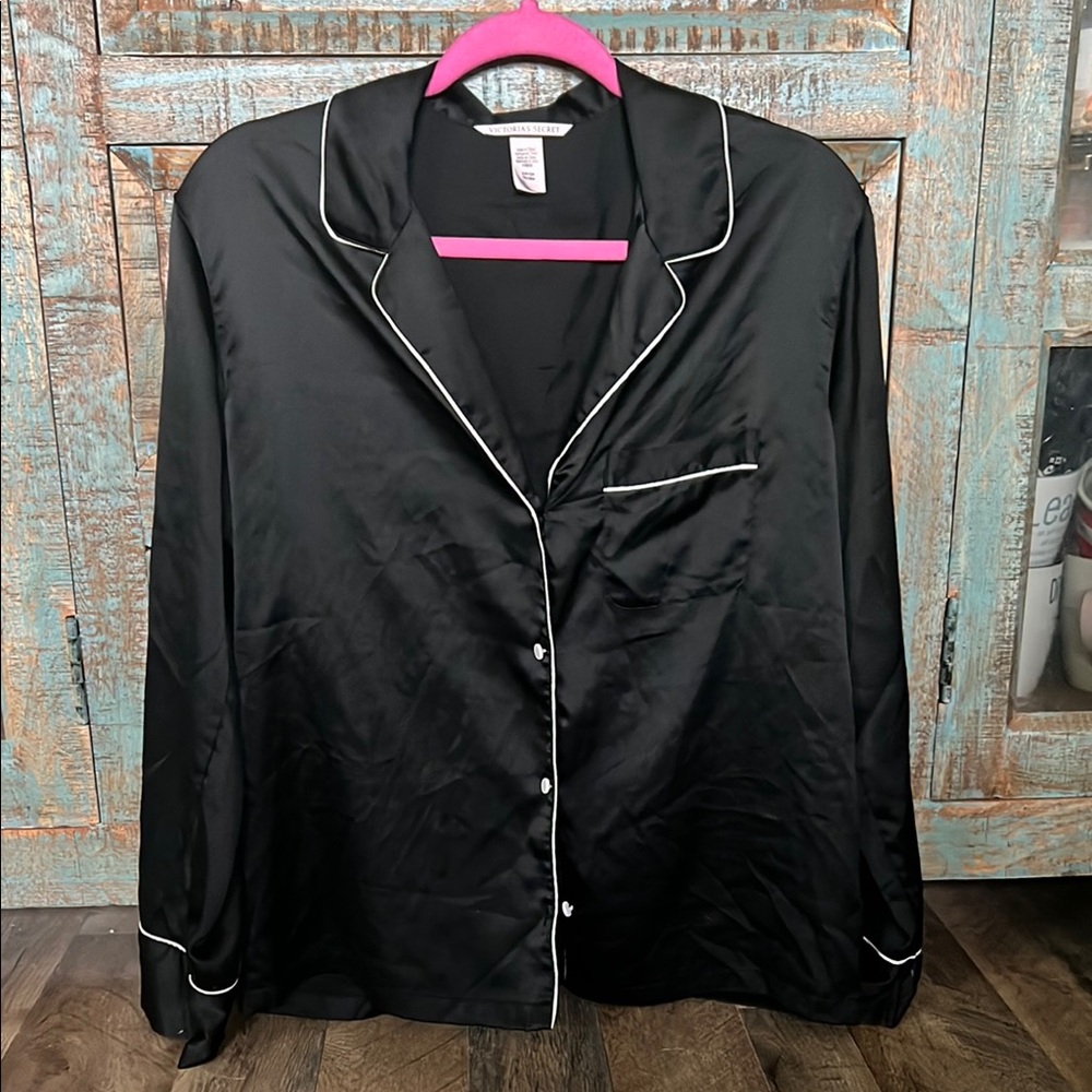 Victoria's Secret Black Satin Pajama Set Timeless Comfort